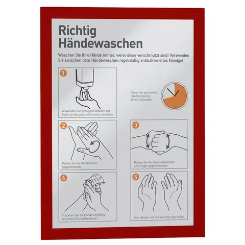 DURABLE Magnetrahmen DURAFRAME® MAGNETIC A4 rot – Bild 3