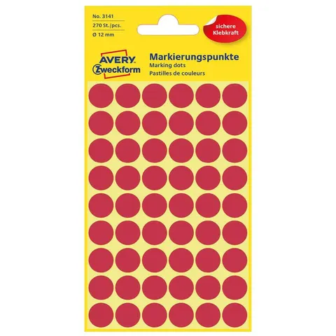 AVERY Zweckform Markierungspunkte, Durchmesser 12 mm, rot – Bild 3