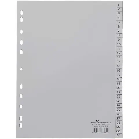 DURABLE Zahlenregister A4 1-31 PP volldeck. grau – Bild 4