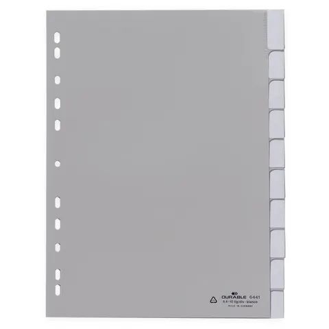 DURABLE Kunststoff-Register, A4, PP, 10-teilig, grau – Bild 2