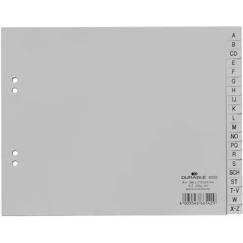 DURABLE A-Z-Register A4 PP teildeckend 20-tlg. grau – Bild 3