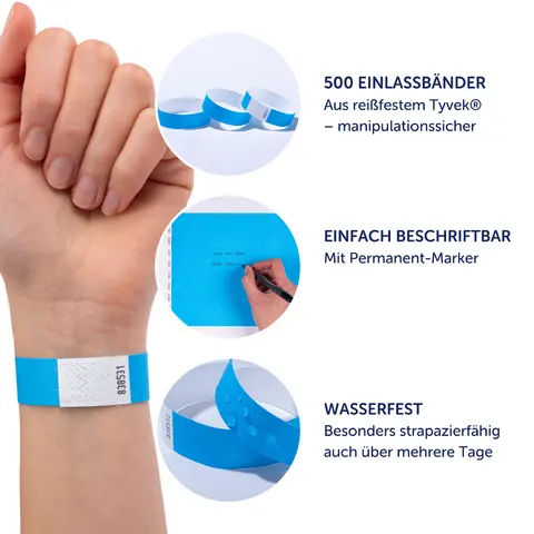 AVERY Zweckform Eintrittsbänder neonblau – Bild 2