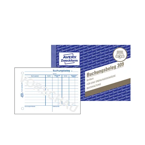 AVERY Zweckform Formularbuch , Buchungsbeleg, , A6 quer – Bild 2