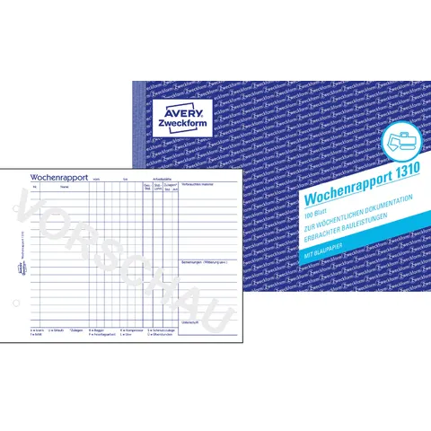 AVERY Zweckform Formularbuch , Wochenrapport, , A5 quer – Bild 2