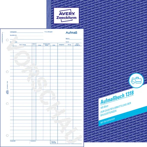 AVERY Zweckform Formularbuch , Aufmaß, , A4, 100 Blatt – Bild 2