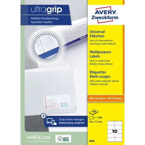 AVERY Zweckform Universal-Etiketten permanent – Bild 3