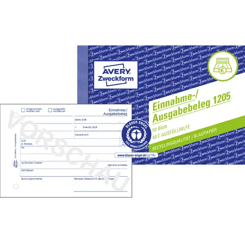 AVERY Zweckform Formularbuch , Einnahme-/Ausgabebeleg – Bild 2