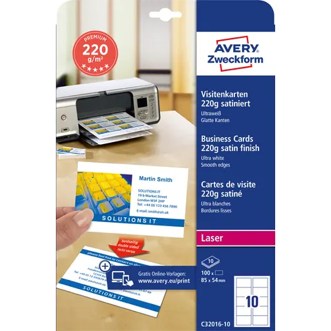 AVERY Zweckform Quick & Clean Visitenkarten, satiniert – Bild 2