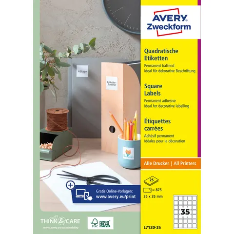 Avery Zweckform Universaletikett 35 x 35 mm (B x H) – Bild 2
