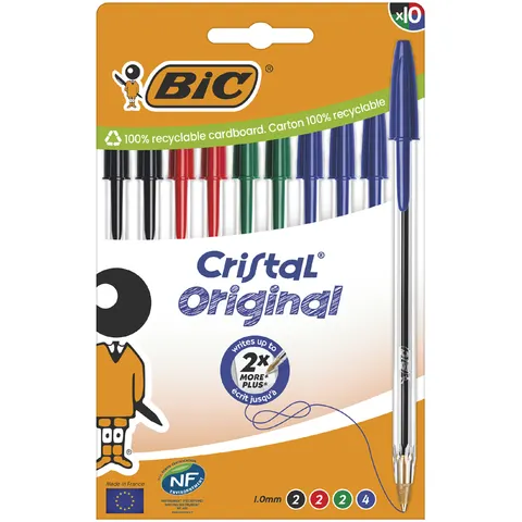 BIC Kugelschreiber Cristal Original, sortiert,10er Kartonbox – Bild 2