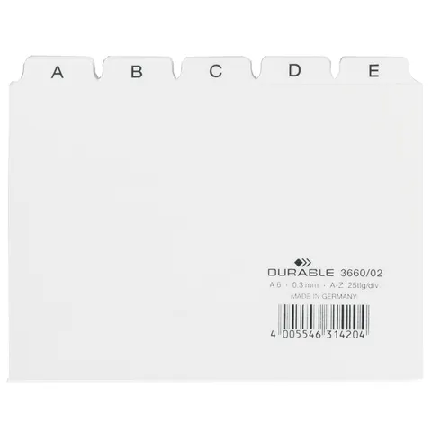 DURABLE Leitregister A - Z A6 quer 1 Stück weiß – Bild 2