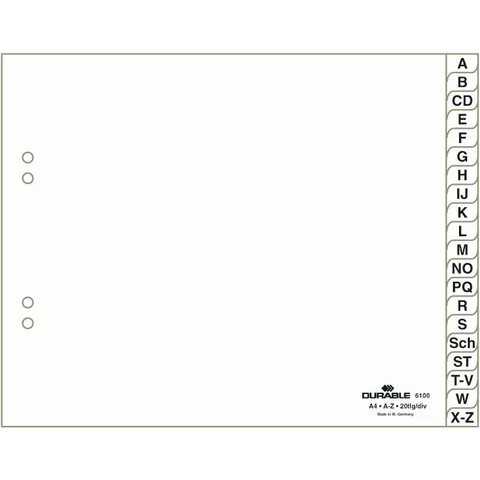 DURABLE Ordnerregister Halbformat A-Z weiß - 20-teilig – Bild 2