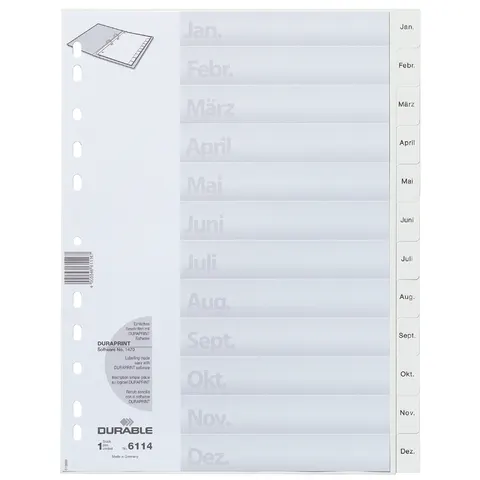 DURABLE Ordnerregister Vollformat Jan.-Dez. - 1 Satz – Bild 2