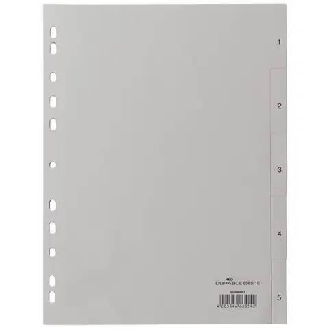 DURABLE Ordnerregister Vollformat grau 5-teilig – Bild 3