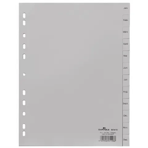 DURABLE Monatsregister A4 Jan-Dez PP volldeck. grau – Bild 2