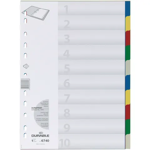 DURABLE Kunststoff-Register, A4, PP, 10-teilig – Bild 2