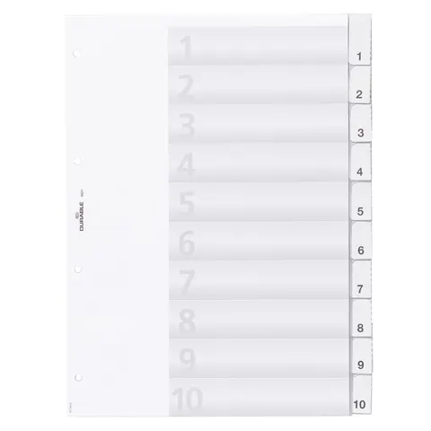 DURABLE Kunststoff-Register, A4, 10-teilig, transparent – Bild 2