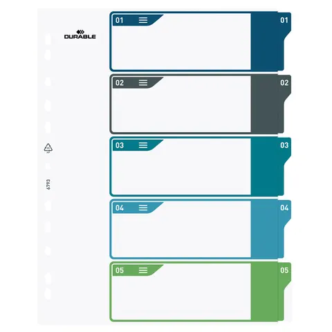 DURABLE Ordnerregister Überbreite 1-5 DIN A4 – Bild 3