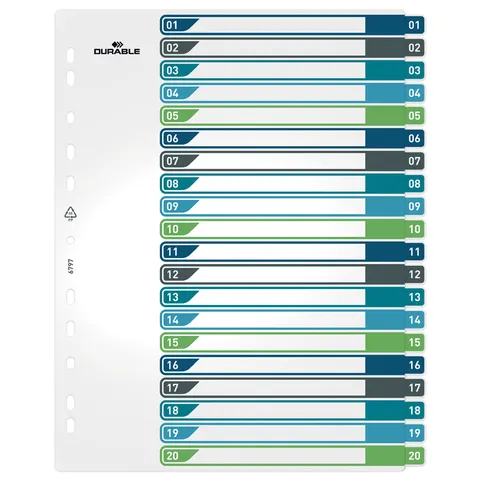 DURABLE Ordnerregister Überbreite 1-20 DIN A4 – Bild 2