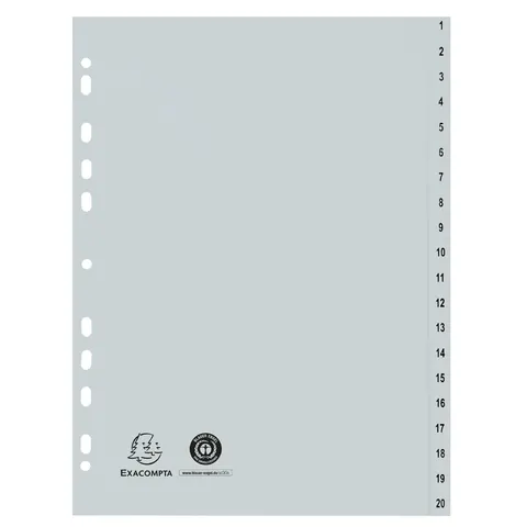 Exacompta Ordnerregister Vollformat 1-20 DIN A4 – Bild 2