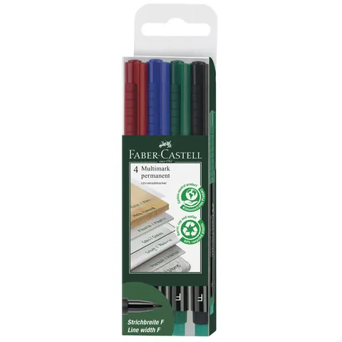 FABER-CASTELL Permanent-Marker MULTIMARK S, 4er Etui – Bild 2