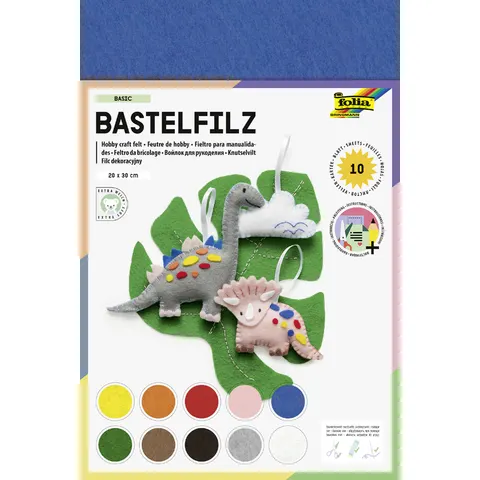 folia Bastelfilz 20,0 x 30,0 cm Basic farbsortiert – Bild 2