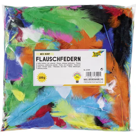 folia Flauschfedern, 100 g, farbig sortiert – Bild 2