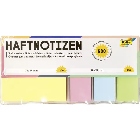 folia Haftnotizen-Set 7,5 x 7,5 cm – Bild 2