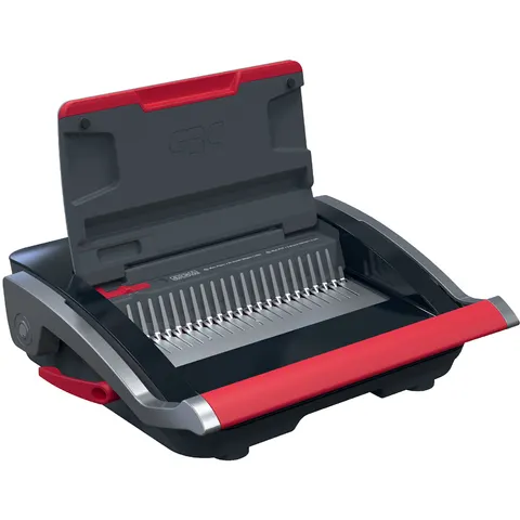 GBC Plastikbindegerät CombBind CB25, schwarz/rot/silber – Bild 2