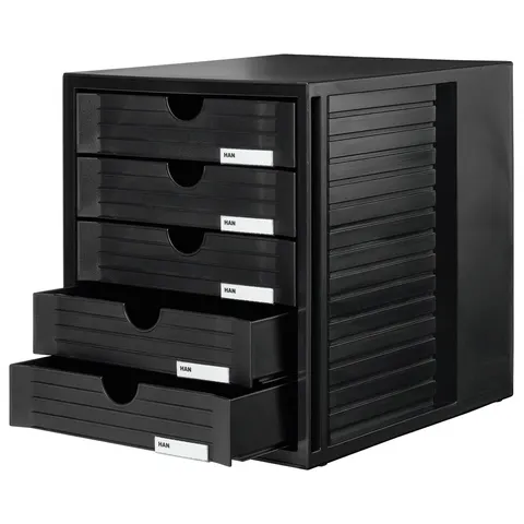 HAN Schubladenbox SYSTEMBOX, 5 Schübe, schwarz – Bild 2