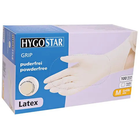 HYGOSTAR Latexhandschuhe GRIP Größe M 100 Stück – Bild 2