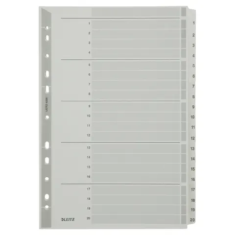 LEITZ Ordnerregister Vollformat 1-20 DIN A4 – Bild 2