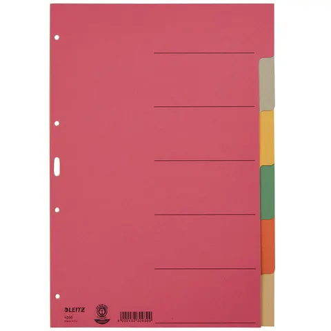 LEITZ Karton-Register extrastark, blanko, A4, 6-teilig – Bild 2