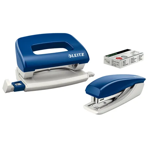 LEITZ Heftgerät- & Locher-Set, blau – Bild 2