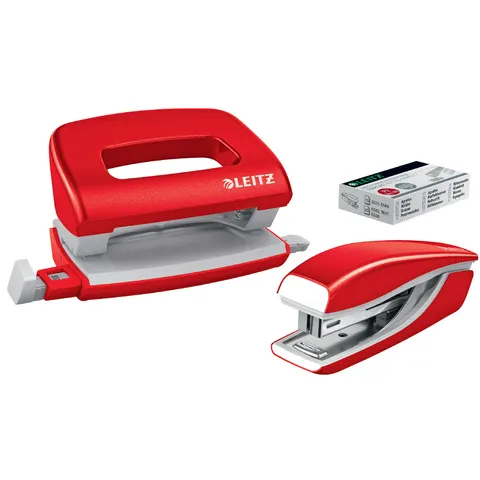 LEITZ Locher und Heftgeräte Set NeXXt WOW rot – Bild 2