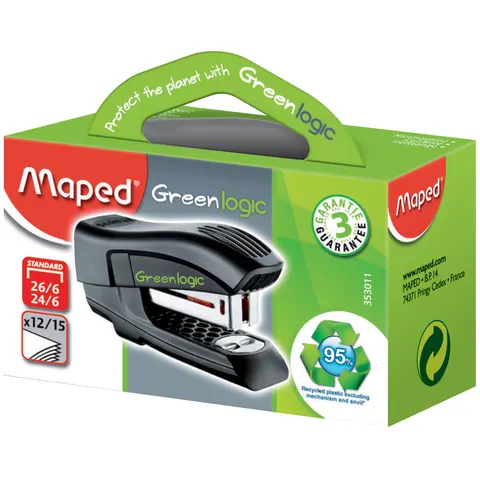 Maped Heftgerät Mini Standard Greenlogic, schwarz – Bild 2