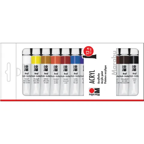 Marabu Acrylfarbe, 12 ml, 12er-Set – Bild 2