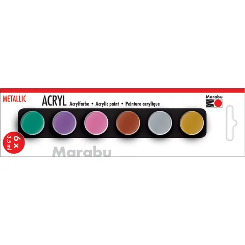 Marabu Acrylfarben-Set Metallic, farbsortiert – Bild 2
