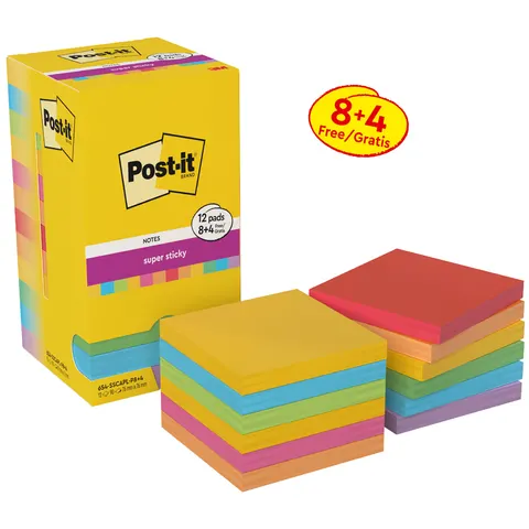 Post-it Haftnotizen super sticky notes, 76 x 76 mm, 21+3 – Bild 2