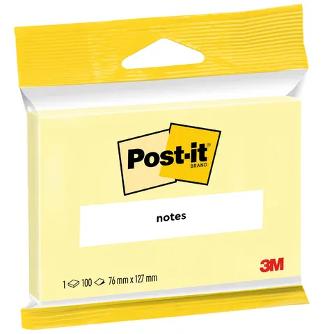 Post-it Haftnotizen notes, 76 x 127 mm, gelb, Blister – Bild 2
