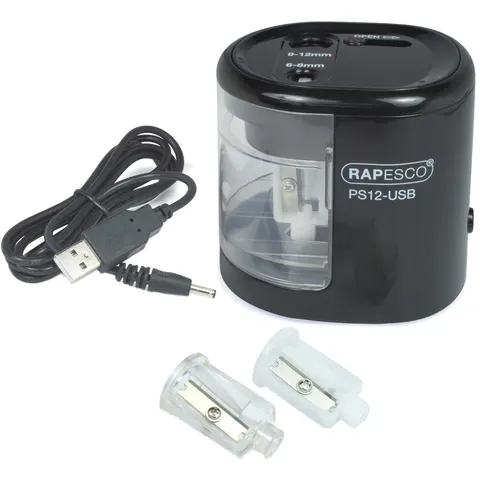 RAPESCO® elektrischer Anspitzer schwarz/transparent – Bild 2