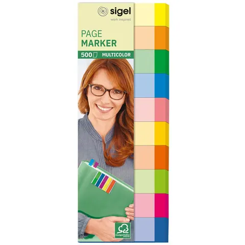 sigel Haftmarker Multicolor, 50 x 15 mm, 500 Blatt – Bild 2