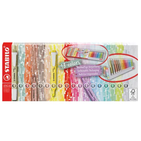 STABILO Textmarker swing cool NatureCOLORS, 18er Tischset – Bild 2