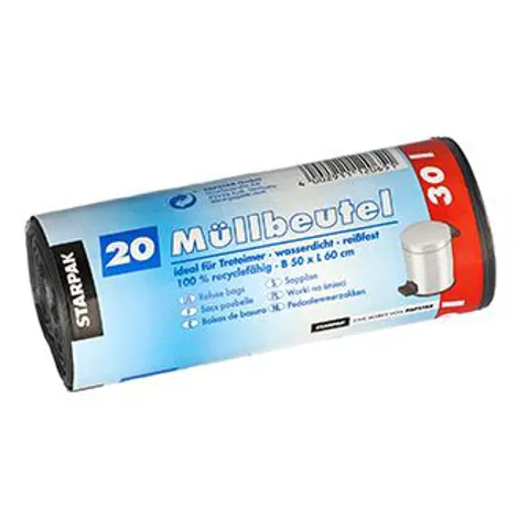 STARPAK Mülleimerbeutel LDPE, 30 Liter, grau – 12065 – Bild 2