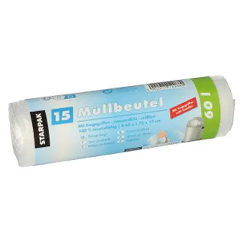 STARPAK Mülleimerbeutel HDPE, 60 Liter, transparent – Bild 2