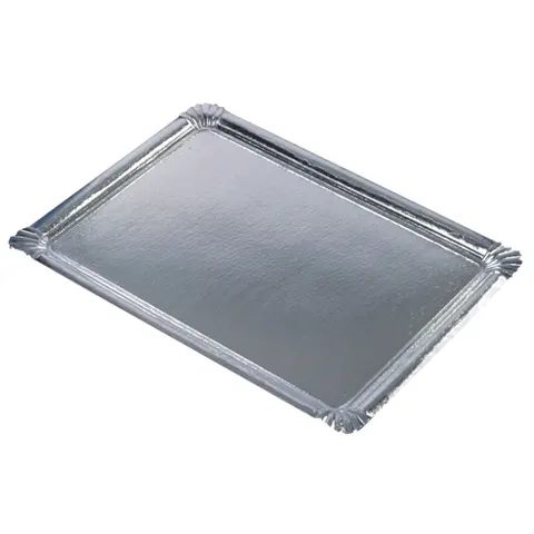 STARPAK Servierplatte, eckig, 455 x 340 mm, silber – Bild 2
