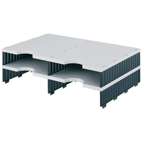 styro Sortierstation DIN C4 4-Fach grau/schwarz – Bild 2