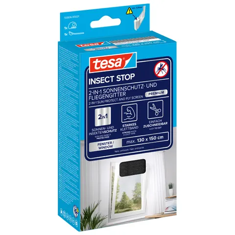 tesa Fliegengitter Insect Stop mit Sonnenschutz anthrazit – Bild 2