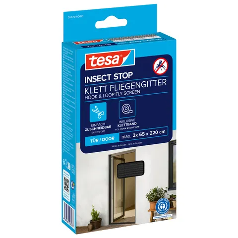 tesa Fliegengitter INSECT STOP anthrazit 2 x 0,65 x 2,2 m – Bild 2