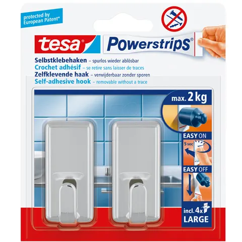 Tesa Powerstrips Haken Large Classic chrom – Bild 2